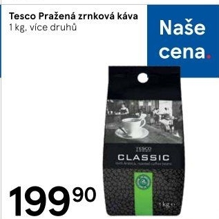 Zrnkové kávy Tesco