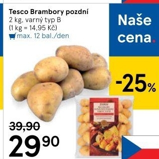 Brambory pozdní B Tesco
