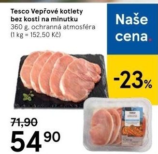 Kotleta vepřová bez kosti Tesco
