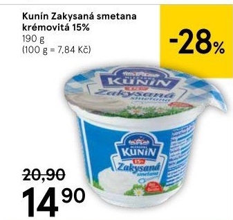 Zakysaná smetana krémovitá Kunín 15%