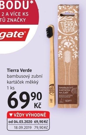 Kartáček na zuby bambusový Tierra Verde