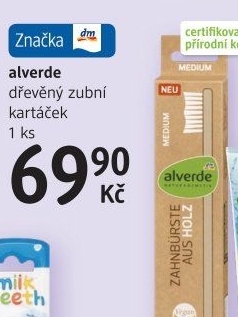 Kartáček na zuby dřevěný Alverde