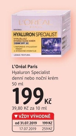 Krém pleťový Hyaluron Specialist L'