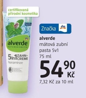 Pasta na zuby mátová Alverde
