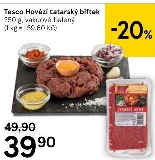 Hovězí tatarák Tesco