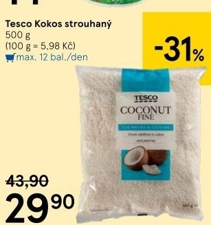Kokos strouhaný Tesco