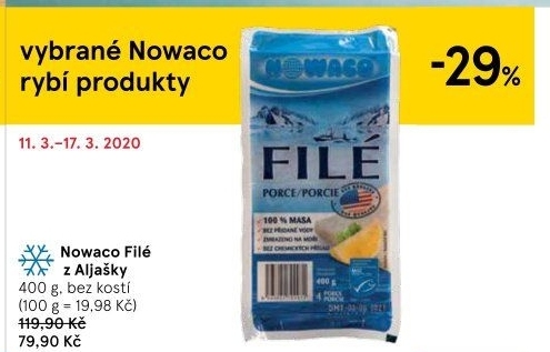 Filé z Aljašky mražené Nowaco