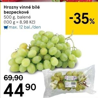 Hrozny bílé bezsemenné