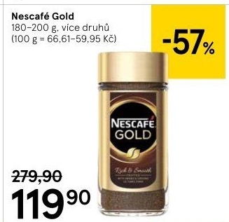 Instantní kávy Nescafé Gold