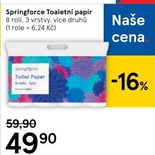 Toaletní papír 3vrstvý Springforce