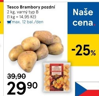 Brambory pozdní B Tesco
