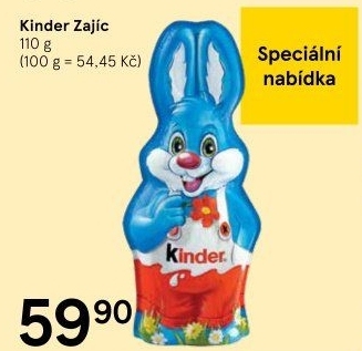 Čokoládový zajíc Kinder