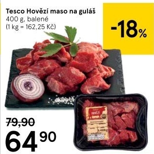 Hovězí maso na guláš Tesco
