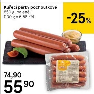 Párky kuřecí pochoutkové DZ Klatovy