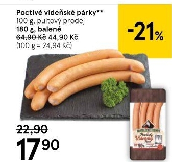Párky vídeňské poctivé
