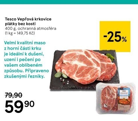 Vepřová krkovice bez kosti Tesco