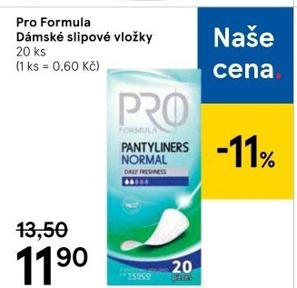 Vložky dámské slipové Pro Formula Tesco
