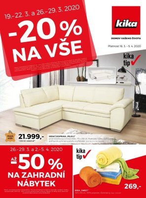 akční leták Kika nábytek 16.3.2020-5.4.2020