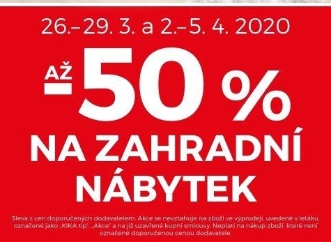až 50% na zahradní nábytek
