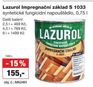 Impregnační základ na dřevo Lazurol