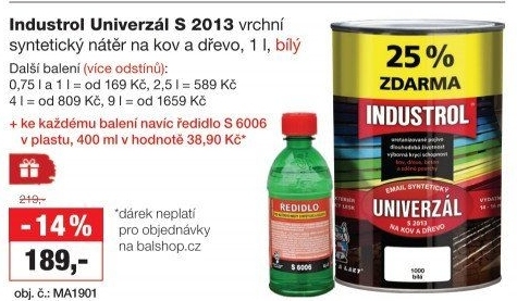 Nátěr na kov a dřevo Univerzál lesk Industrol