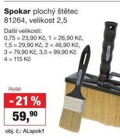 Plochý malířský štětec Spokar