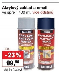 Základní akrylová barva ve spreji Barvy a laky Hostivař
