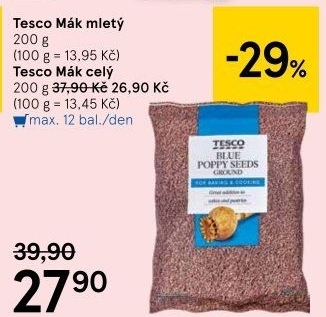 Mák modrý mletý Tesco