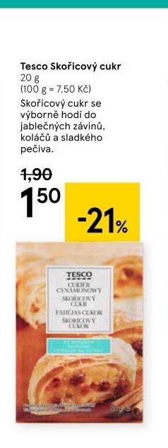 Skořicový cukr Tesco