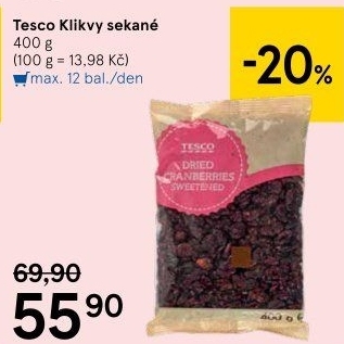 Sušené brusinky Tesco