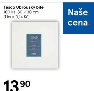Ubrousky papírové Tesco