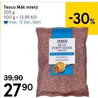 Mák modrý mletý Tesco