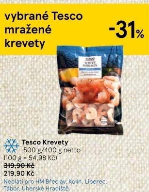 Krevety mražené Tesco