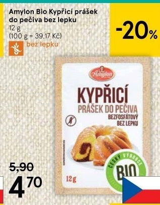Kypřicí prášek do pečiva bez lepku bio Amylon