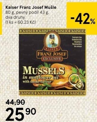 Mušle v oleji Exclusive Kaiser Franz Josef