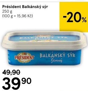 Balkánský sýr Président