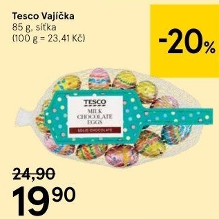 Čokoládová vajíčka Tesco