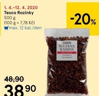 Rozinky Tesco