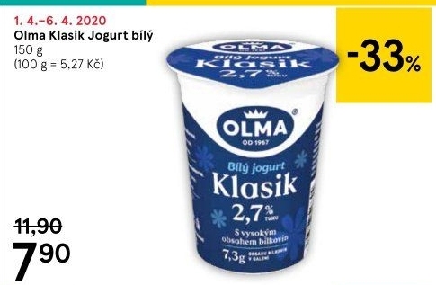 Bílý jogurt Klasik Olma
