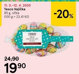 Čokoládová vajíčka Tesco