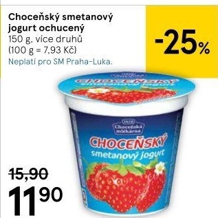 Jogurt smetanový ochucený Choceňský