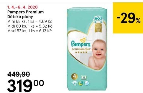 Pleny dětské Pampers Premium Care