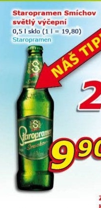 Pivo světlé výčepní 10° Smíchov Staropramen