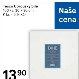 Ubrousky papírové Tesco