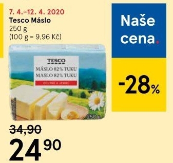 Máslo Tesco