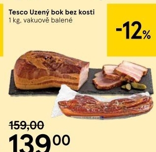 Uzený bok bez kosti Tesco