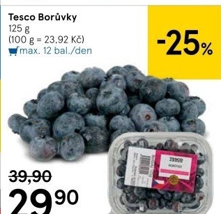 Borůvky Tesco