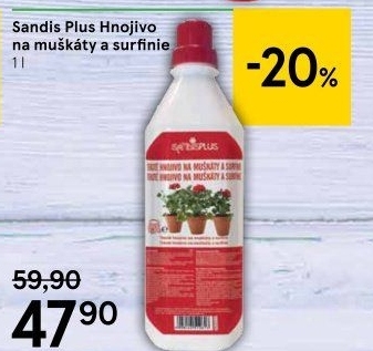 Hnojivo na muškáty a surfinie Sandis plus