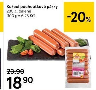 Párky kuřecí pochoutkové Vodňanské kuře