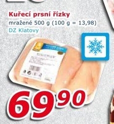 Kuřecí prsní řízky mražené DZ Klatovy